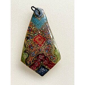 Antique Persian Miniature Painting on Mother of Pearl, Hand-Crafted Shell Art Pe